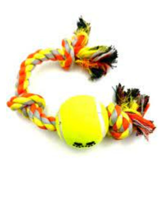 نونبيل لعبة حبل للكلاب مع كرة تنس، حبل قطني مضفر ملون، لعبة تفاعلية للحيوانات الأليفة - Image 2